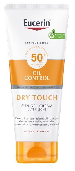 EUCERIN Sun Oil Control Dry touch SPF 50+ nuo saulės kūnui apsauginis kremas nuo saulės, 200 ml