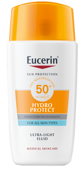 EUCERIN Sun Hydro Protect SPF 50+ ypač lengvas nuo saulės skystis, 50 ml