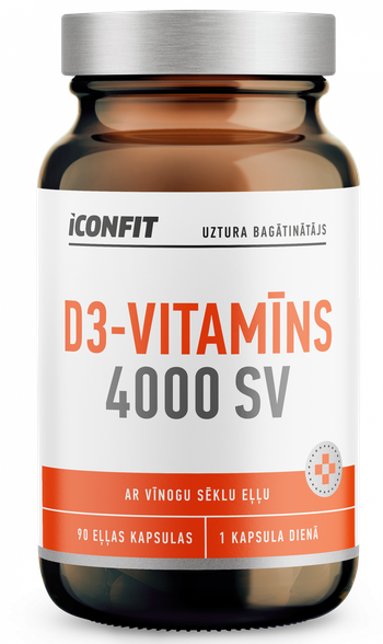 ICONFIT D3 Vitamin, 4000 IU kapsulės, 90 vnt.