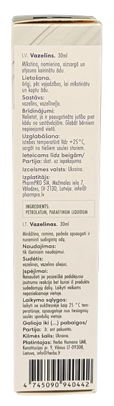 VAZELINAS, 30 ml