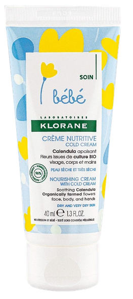 KLORANE Bebe Nourishing Cream with Cold Cream kūno kremas, 40 ml