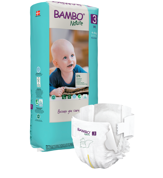 BAMBO Nature M-3, 4-8 kg sauskelnės, 52 vnt.