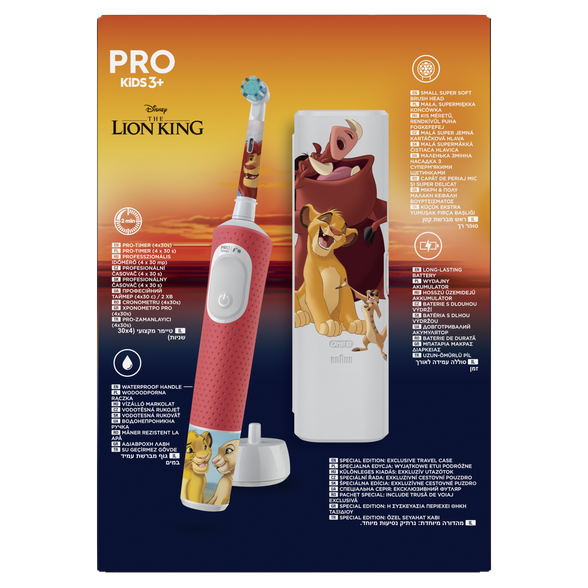 ORAL-B Vitality PRO Lion King Kids 3+ elektrinis dantų šepetėlis, 1 vnt.