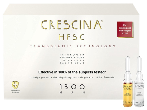 CRESCINA HFSC Transdermic 1300 Man (10+10) ampulės, 20 vnt.