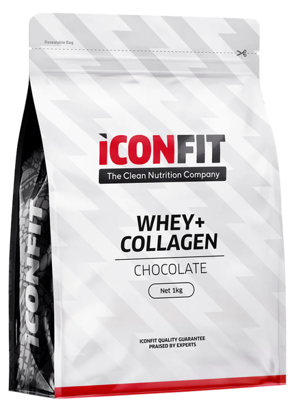 ICONFIT Whey+Collagen - šokolado skonio milteliai, 1000 g