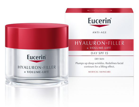 EUCERIN Hyaluron-Filler + Volume-Lift sausai odai dieninis veido kremas, 50 ml