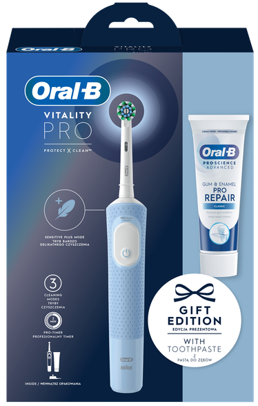 ORAL-B Vitality Pro su dantų pasta              elektrinis dantų šepetėlis, 1 vnt.