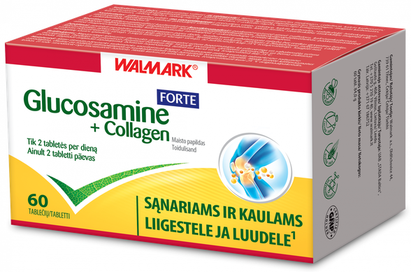 WALMARK   Glucosamine + Collagen Forte  tabletės, 60 vnt.