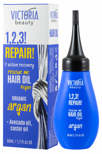 VICTORIA BEAUTY 1,2,3! Repair! for Damaged Hair aliejus, 50 ml