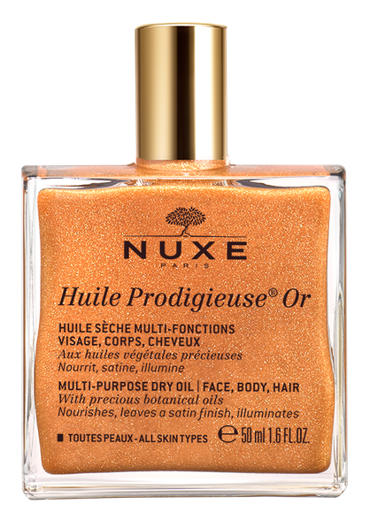 NUXE Sausasis švytėjimo suteikiantis aliejus „Huile Prodigieuse Or Shimmering® Multi-purpose dry oil“ (veidui ir kūnui puoselėti) aliejus, 50 ml