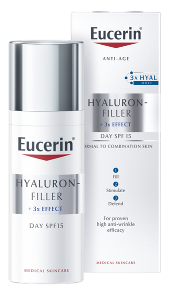 EUCERIN Hyaluron-Filler nuo raukšlių normaliai ir mišriai odai dieninis veido kremas, 50 ml