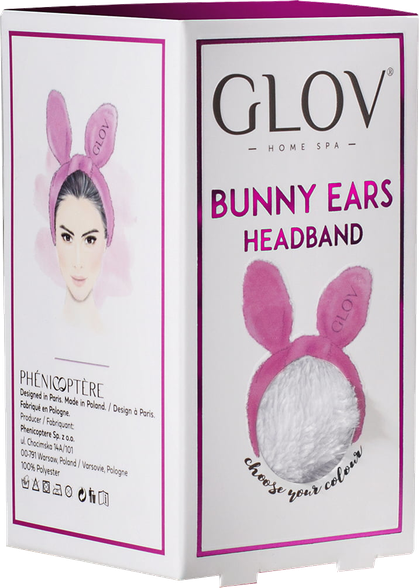 GLOV Bunny Ears Grey SPA plaukų juosta, 1 vnt.