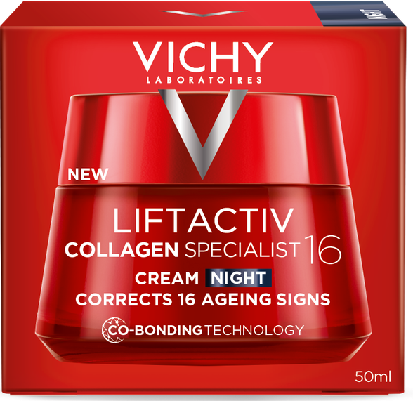 VICHY Liftactiv Collagen 16 Night veido kremas, 50 ml