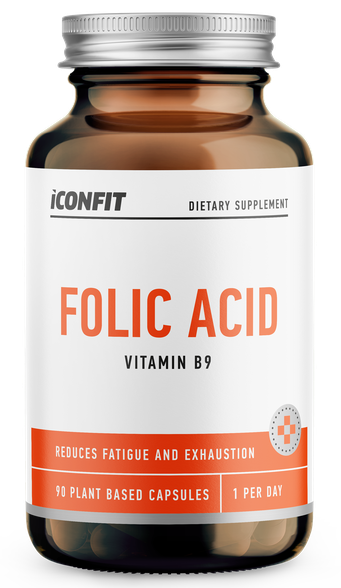 ICONFIT Folic Acid Vitamin B9 400 g kapsulės, 90 vnt.