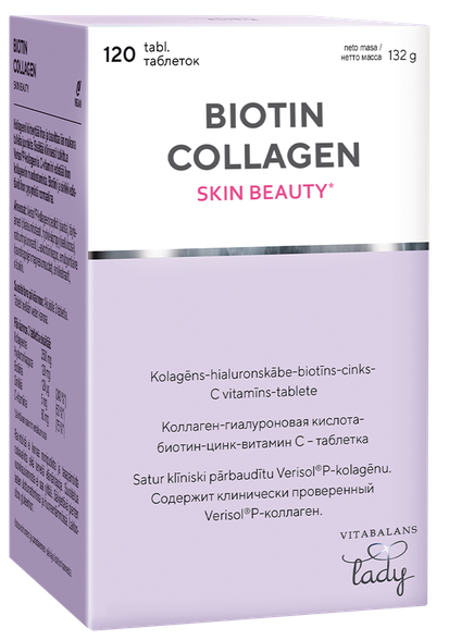 VITABALANS Biotin Collagen Skin Beauty tabletės, 120 vnt.