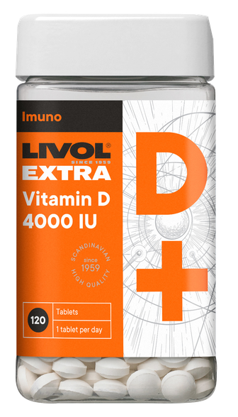 LIVOL  Extra Vitamin D 4000IU tabletės, 120 vnt.