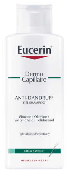 EUCERIN DermoCapillaire nuo pleiskanų riebiai galvos odai šampūnas, 250 ml