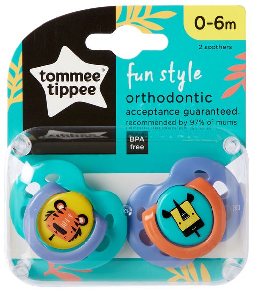 TOMMEE TIPPEE TOMMEE TIPPEE čiulptukas FUN, 0-6 mėn., 43338294 čiulptukas, 2 vnt.