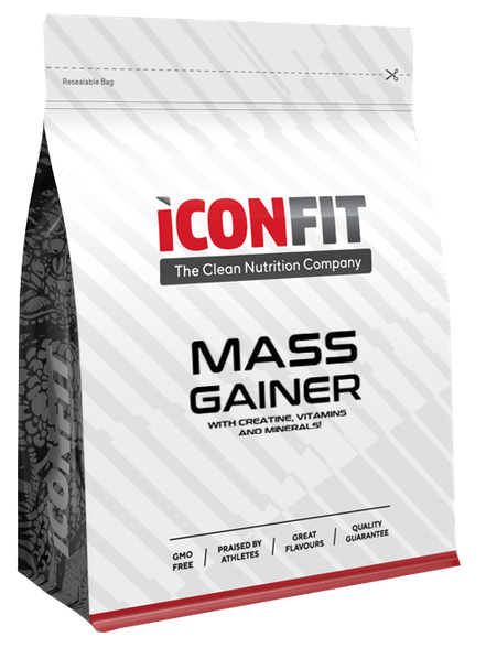 ICONFIT Mass Gainer - Strawberry milteliai, 1500 g