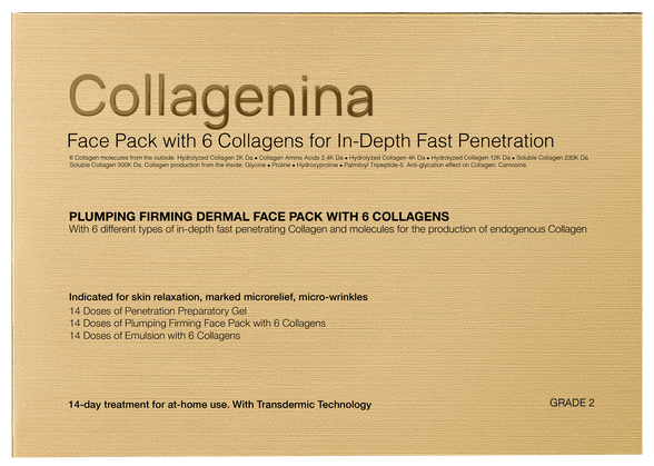 COLLAGENINA Face Pack with 6 Collagens 2x30 ml, 1x50 ml, Grade 2 rinkinys, 1 vnt.