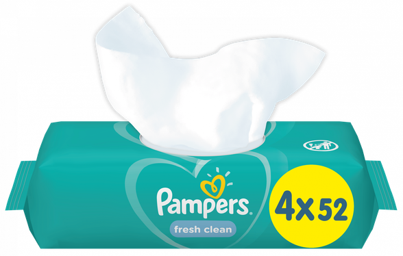 PAMPERS Fresh Clean drėgnos servetėlės, 208 vnt.