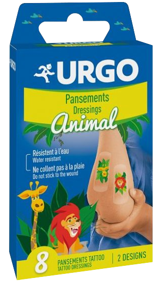 URGO  Animal TATOO tvarstis, 8 vnt.